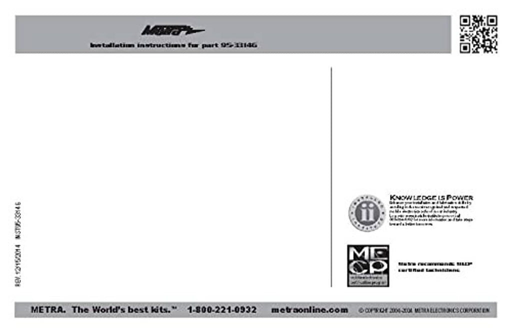 Installation instructions cover page for Double DIN dash kit with storage pocket, QR