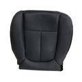 Black leather driver seat bottom replacement cover with stitched panel lines