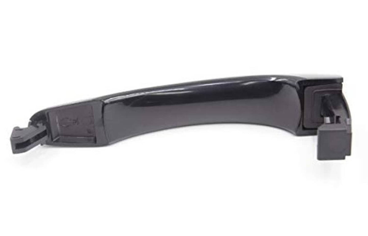 Chrome and black exterior door handle assembly with connector mounts