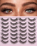 Black wispy 3D mink-style false eyelashes on eye