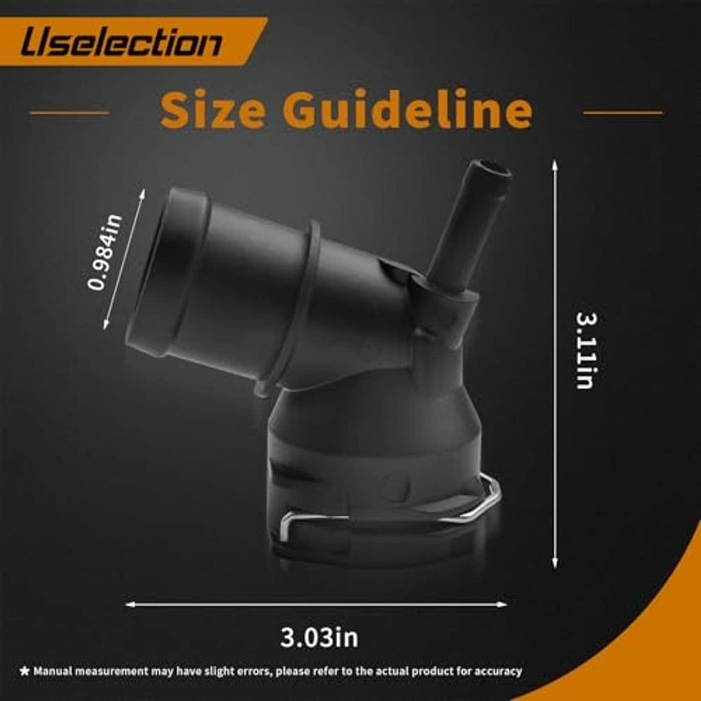Black coolant hose connector pipe, Y-shaped with short vertical outlet