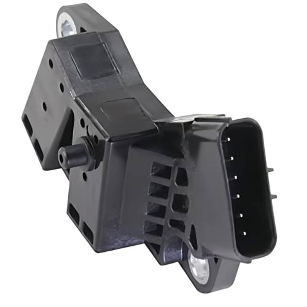 Black crankshaft position sensor side view with multi-pin connector housing and bracket