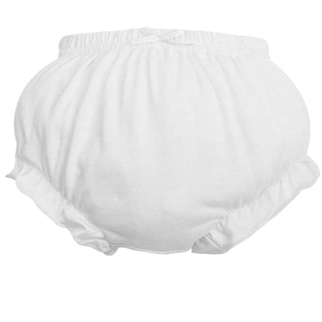 White toddler soft briefs with elastic waist and leg openings
