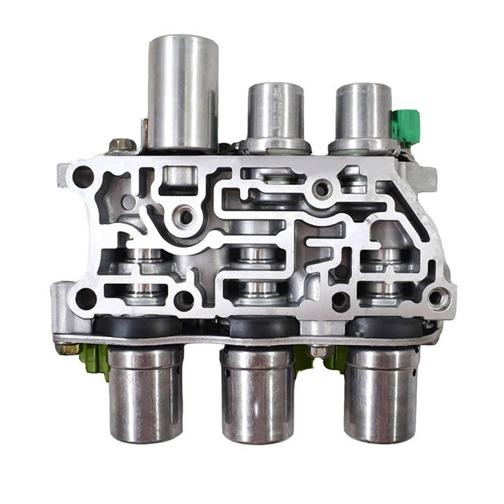 Transmission solenoid block assembly with silver housing and multiple cylindrical ports