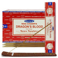 Incense sticks with wooden holder and Satya Dragon's Blood incense box