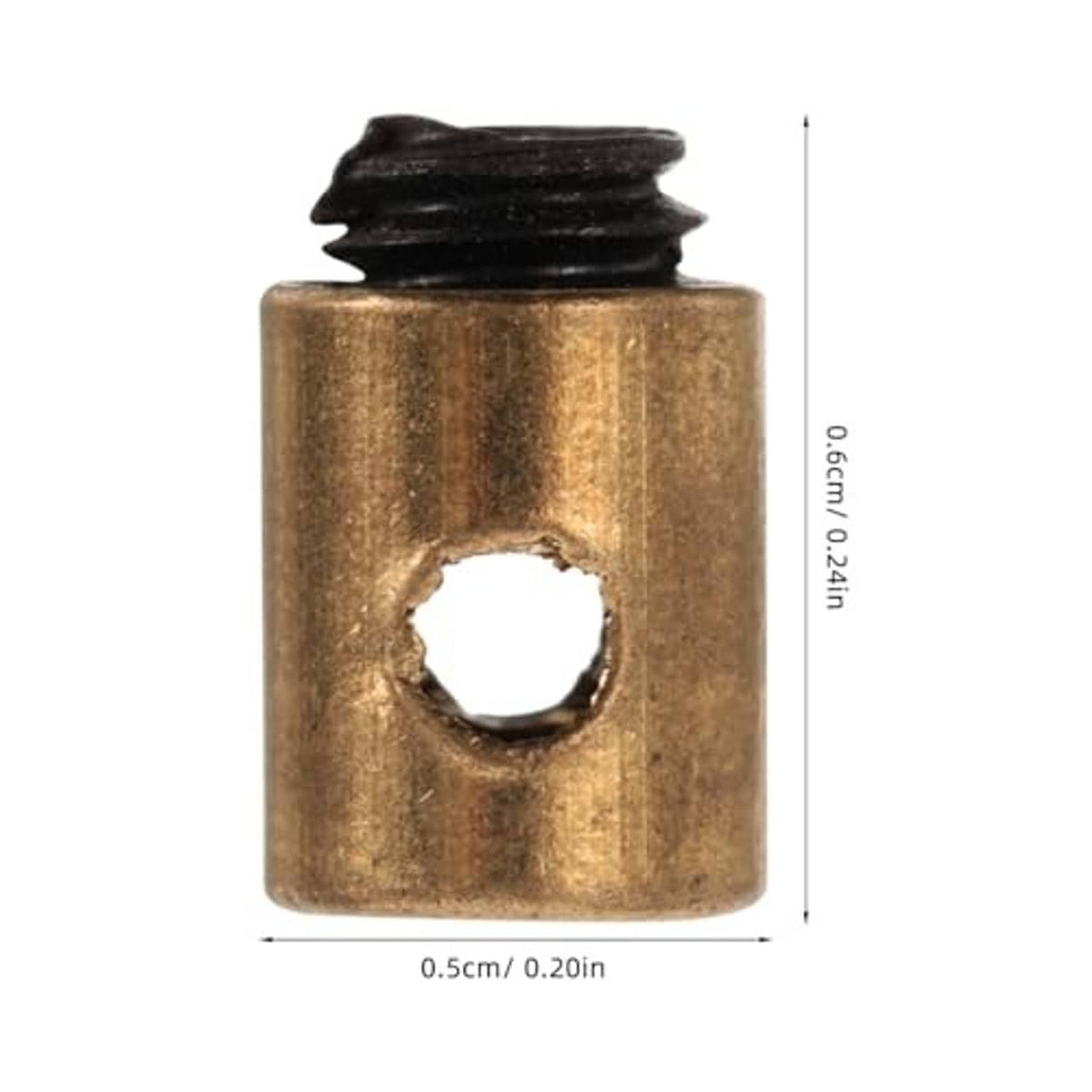 Single brass throttle cable nipple with black rubber end and mounting socket