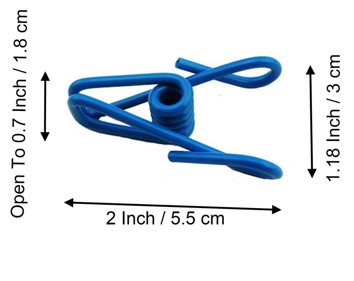 Blue 2-inch chip clip with size dimensions labeled (open to 1.8 in)