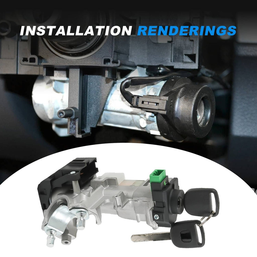 Ignition switch lock cylinder shown for installation with two key fobs