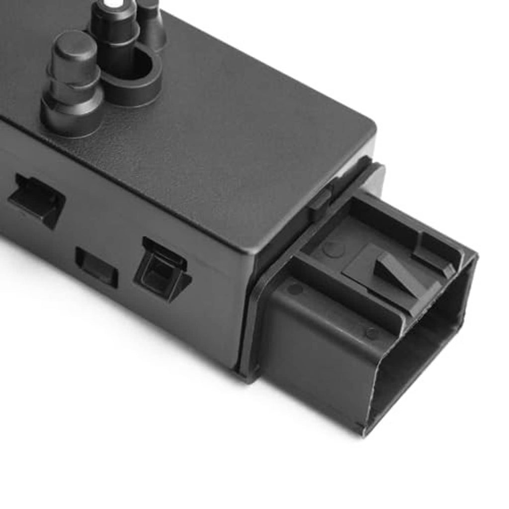 Power seat adjuster switch replacement, dark gray side view with connector housing