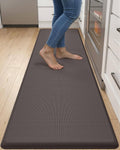 Extra-long cushioned anti-fatigue kitchen floor mat, dark gray textured surface