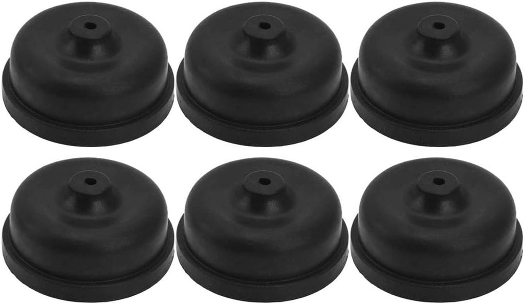 Set of six black aquarium air pump diaphragms with center holes