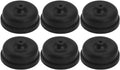 Set of six black aquarium air pump diaphragms with center holes