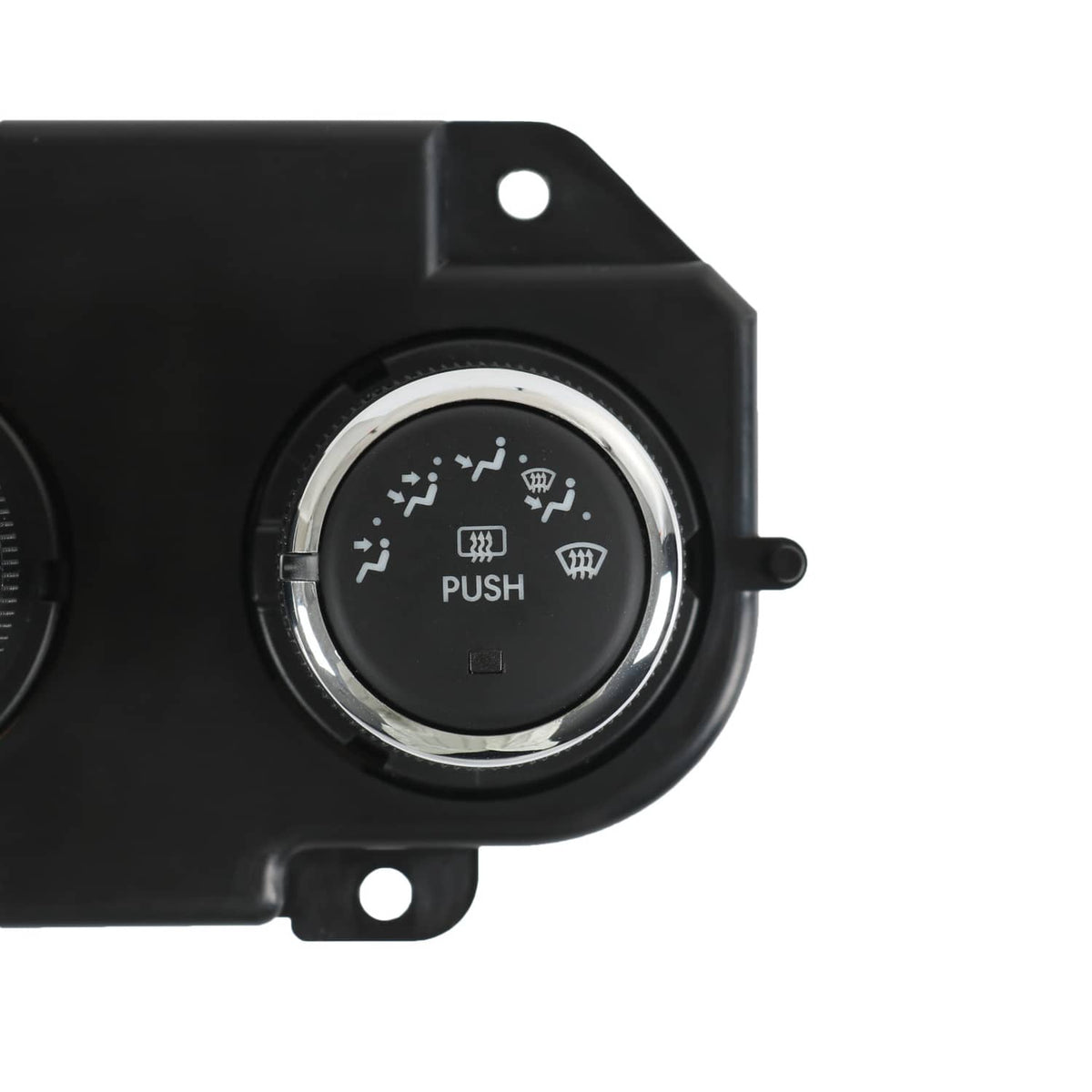 AC heater climate control unit with round push button dial and icon markings