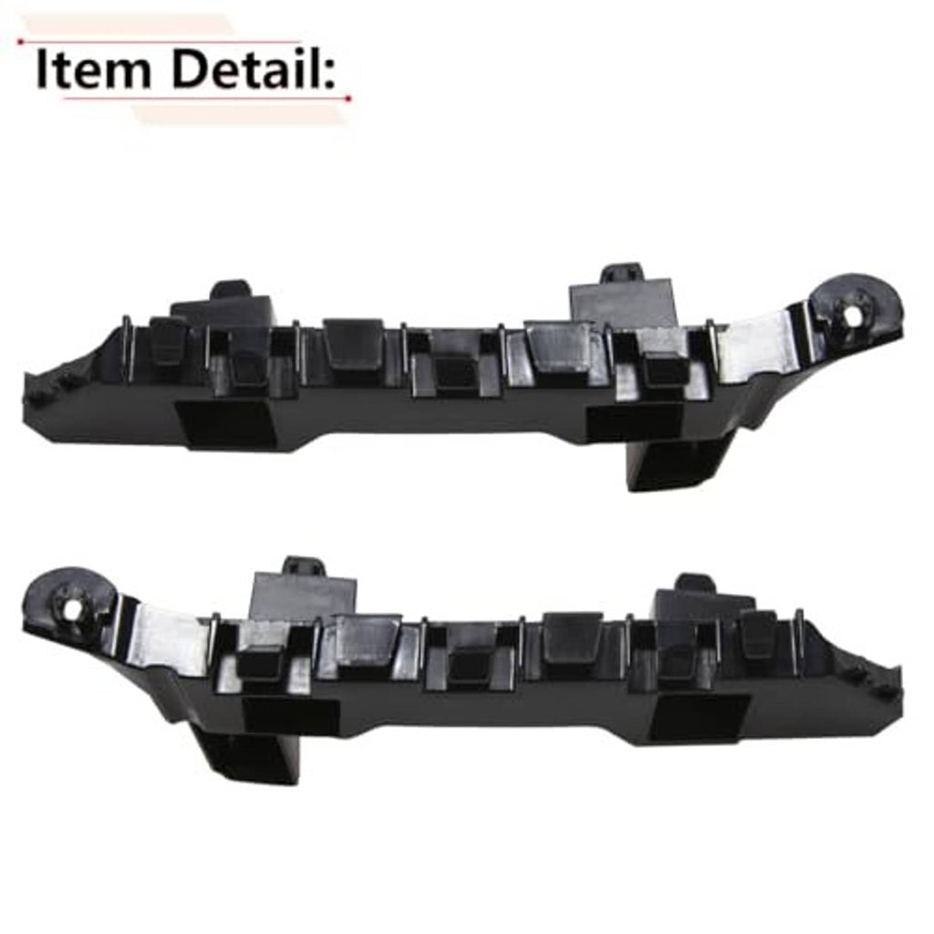Black front bumper bracket with silver metal plates, bolt holes, and clips