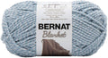 Bernat super bulky chenille yarn skein in light baby blue, twist texture