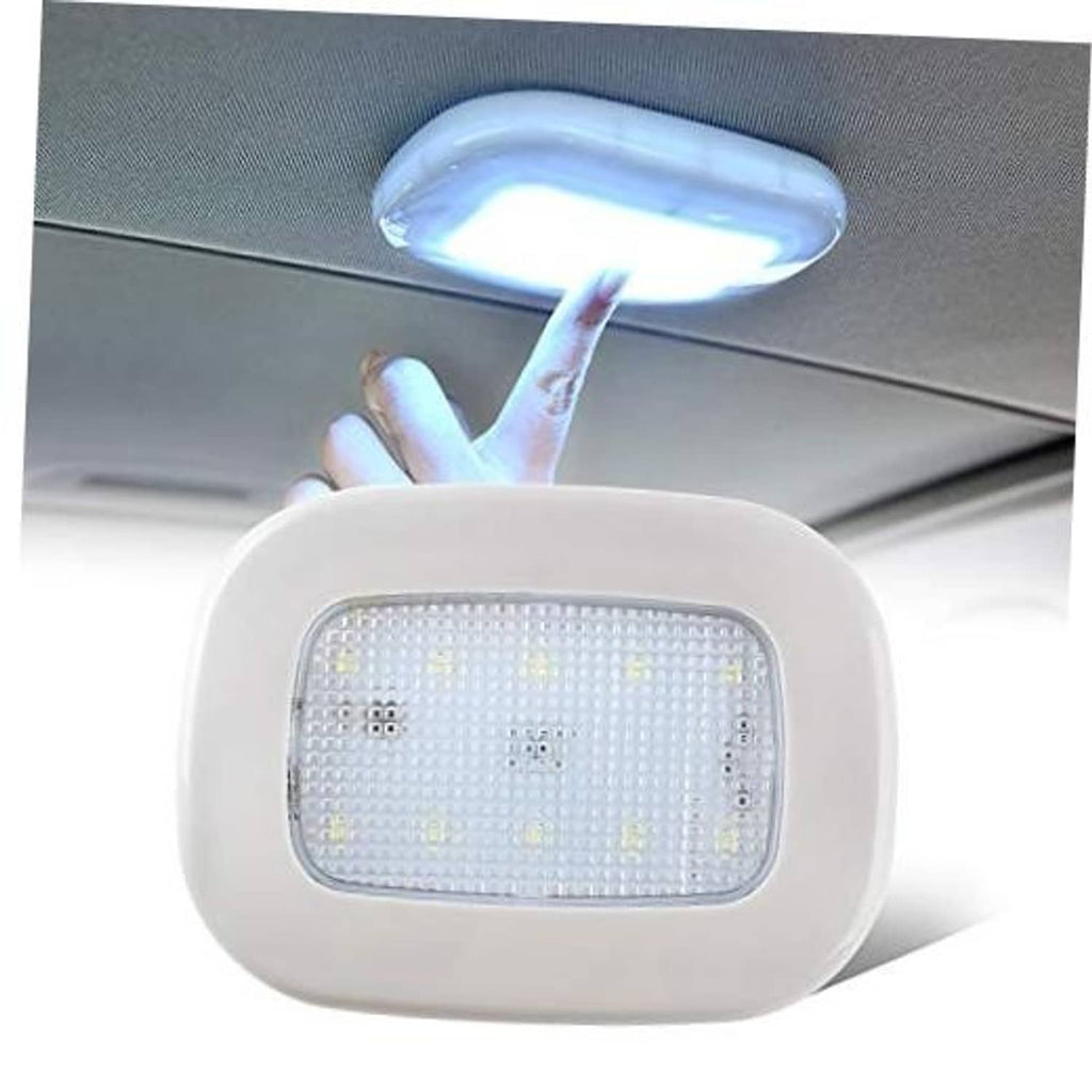 White car dome reading light fixture with rectangular LED panel