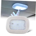 White car dome reading light fixture with rectangular LED panel