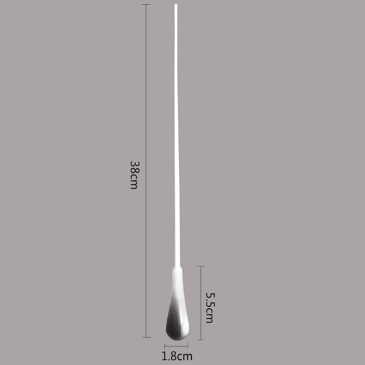 Conductor baton length 38cm; black tip, 1.8cm width; white shaft