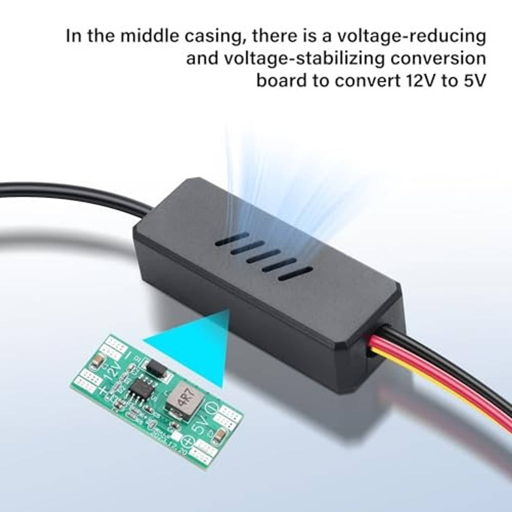 DC to SATA power splitter cable with small in-line circuit board and multi-wire connectors
