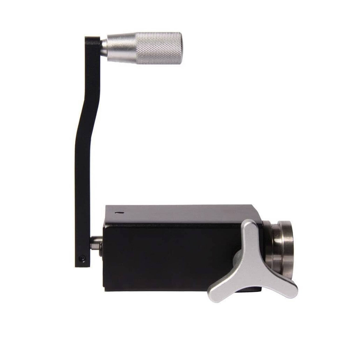 Pipe bead roller tool with silver knurled grip, black housing, and clamp handle