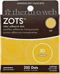 Therm-O-Web Zots clear 3D adhesive dots, 200 count, permanent, acid-free package