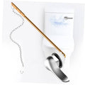 Toilet flush handle replacement kit with copper bar, silver handle, and attached chain