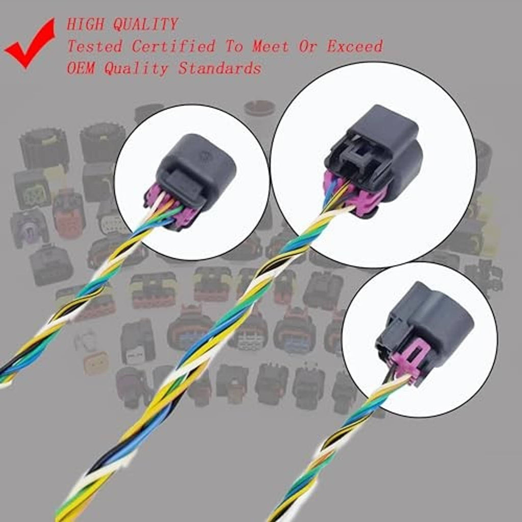 Electronic throttle body harness connector plug with gray housing and colorful twisted wires