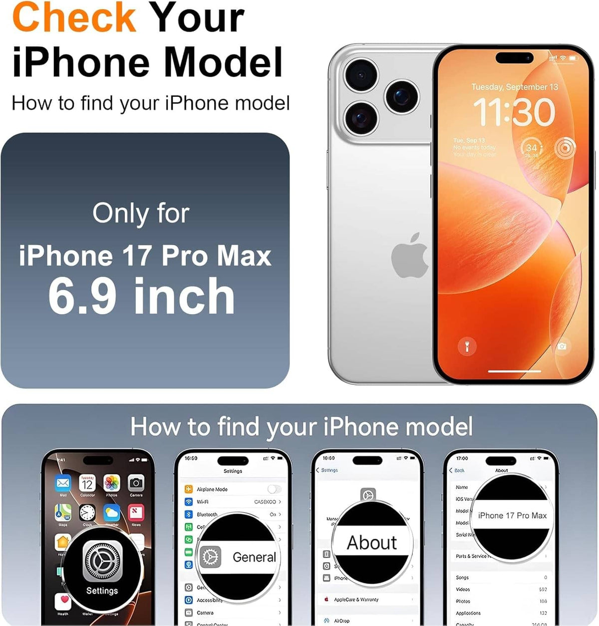 Clear iPhone 17 Pro Max case with transparent back and circular magnetic stand