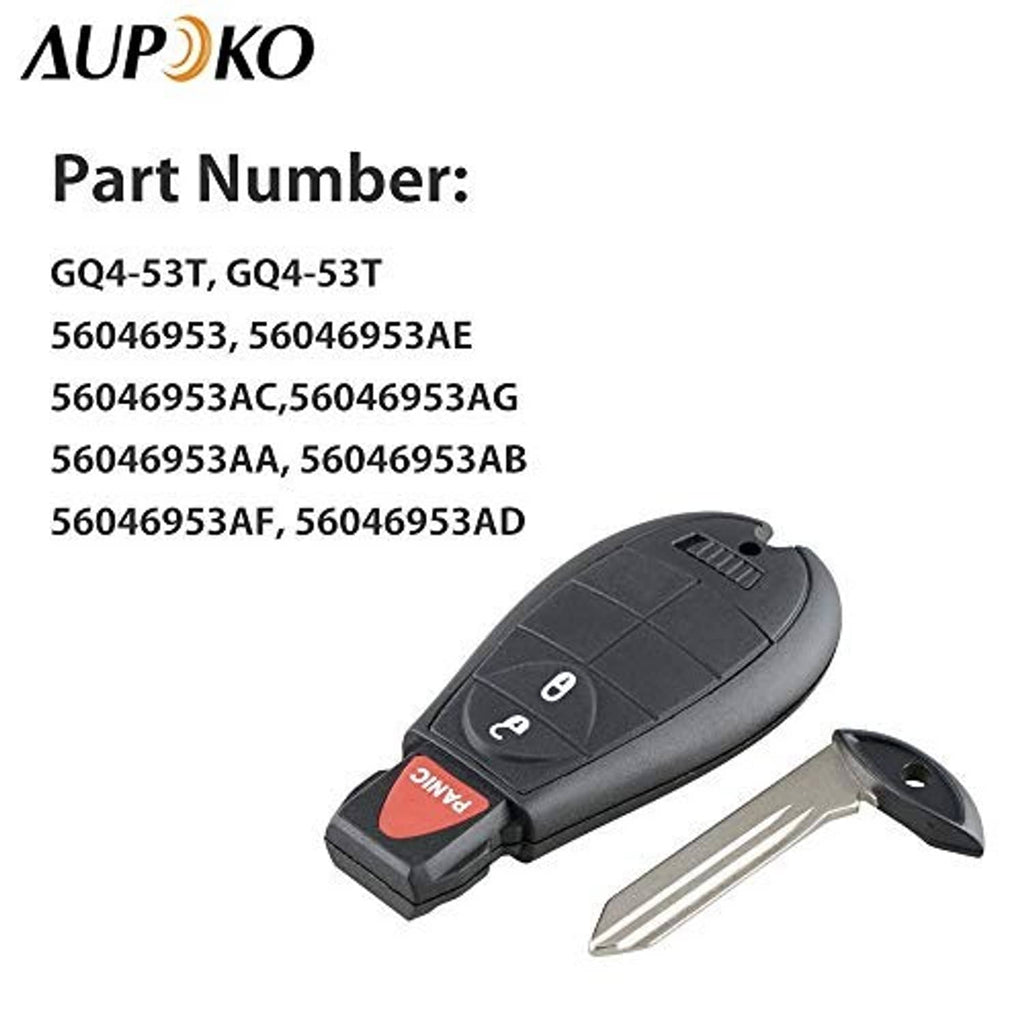Black car key fob with three-button keypad and metal key blade