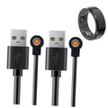 Two-pack magnetic smart ring charger cables with black USB plugs and magnetic pins