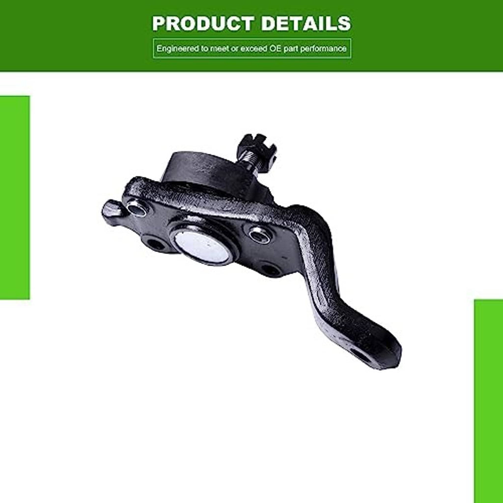 Front suspension ball joint assembly with black metal bracket and mounting holes