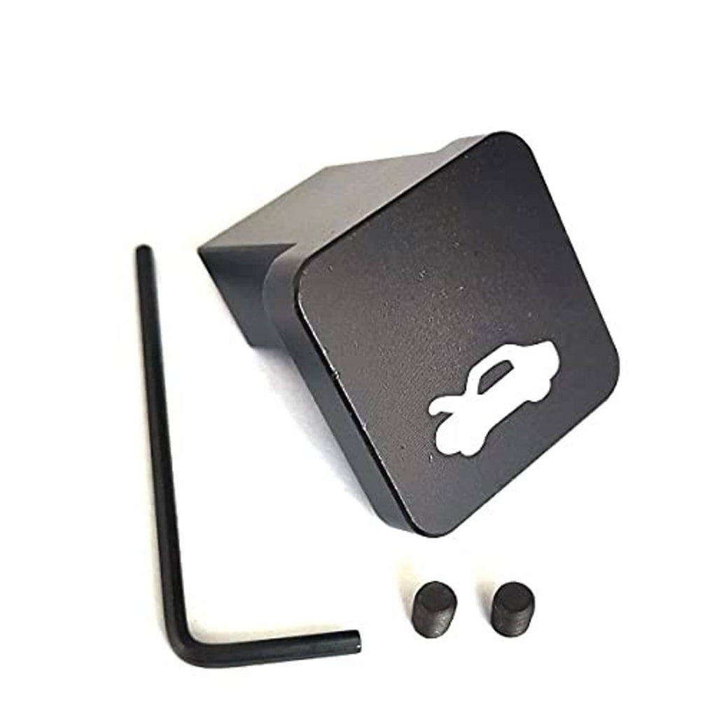 Black hood latch release handle with hood icon; includes hex key and two fasteners