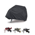 Waterproof black log splitter cover with domed hood and fitted drape