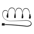 4-pin PWM fan splitter extension cable with four black connectors and long lead