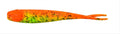 Fishing soft lure minnow, firetiger orange-green speckled body