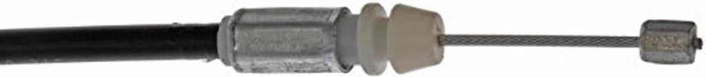 Hood release cable connector with rubber boot and metal sleeve