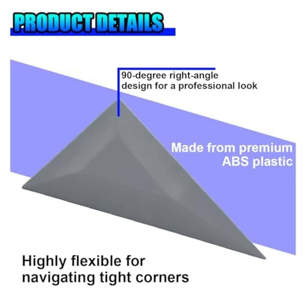 Gray triangular window tint squeegee detail, right-angle corner design