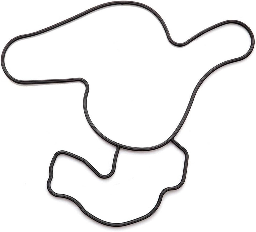 Water pump gasket kit with two black rubber hoses and sealing profile