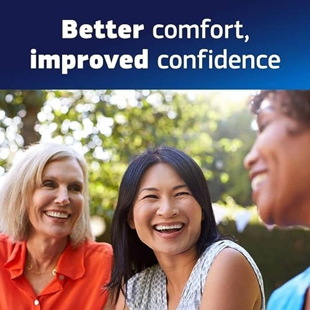 Improved confidence comfort graphic with smiling people