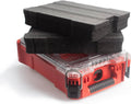 Stacked gray-black foam inserts for tool storage, cut-to-fit blocks