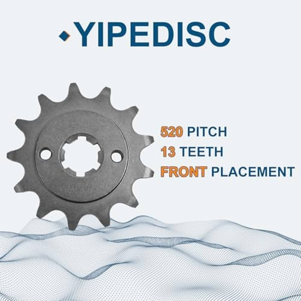 Front sprocket gear, dark steel, 520 pitch, 13 teeth, front placement