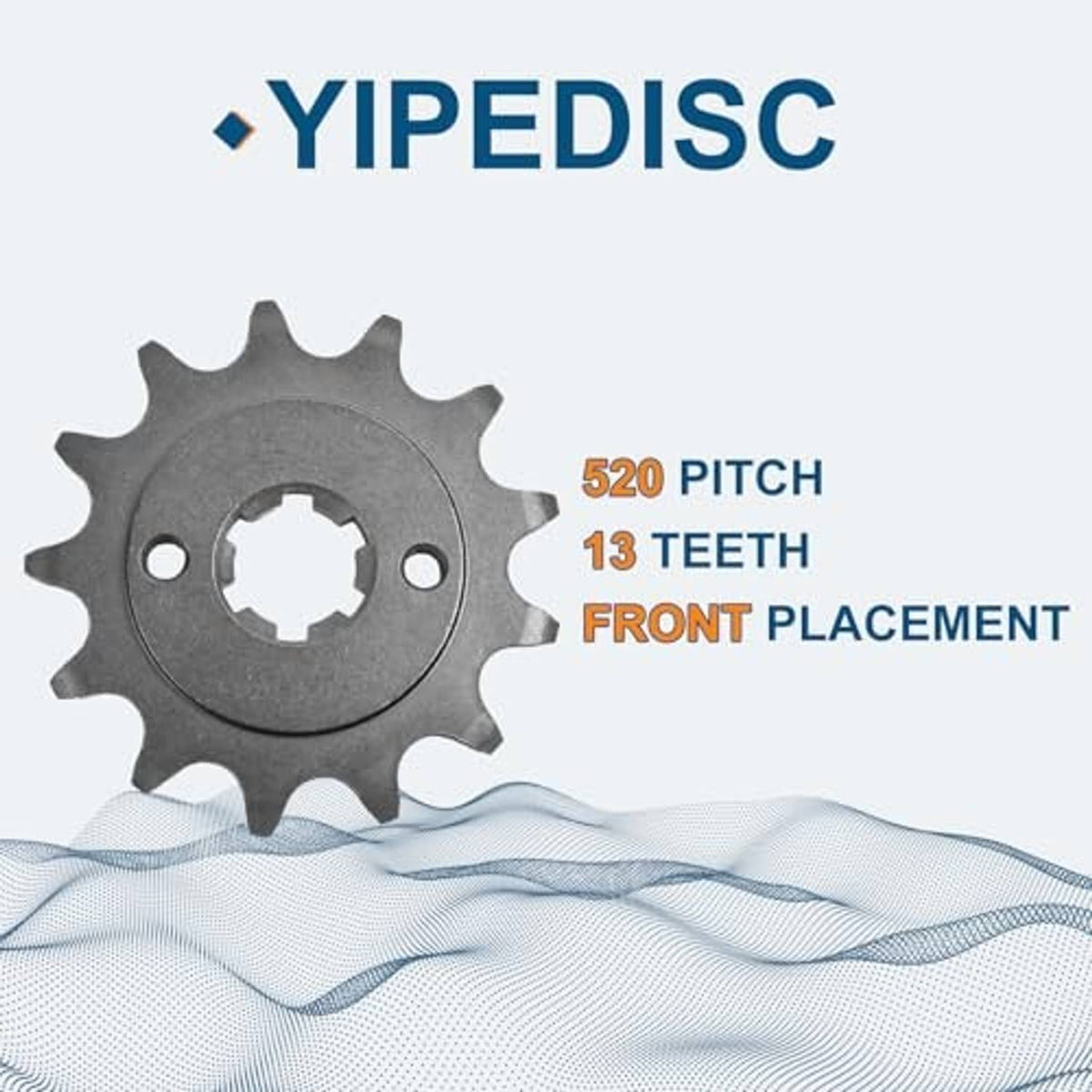 Front sprocket gear, dark steel, 520 pitch, 13 teeth, front placement