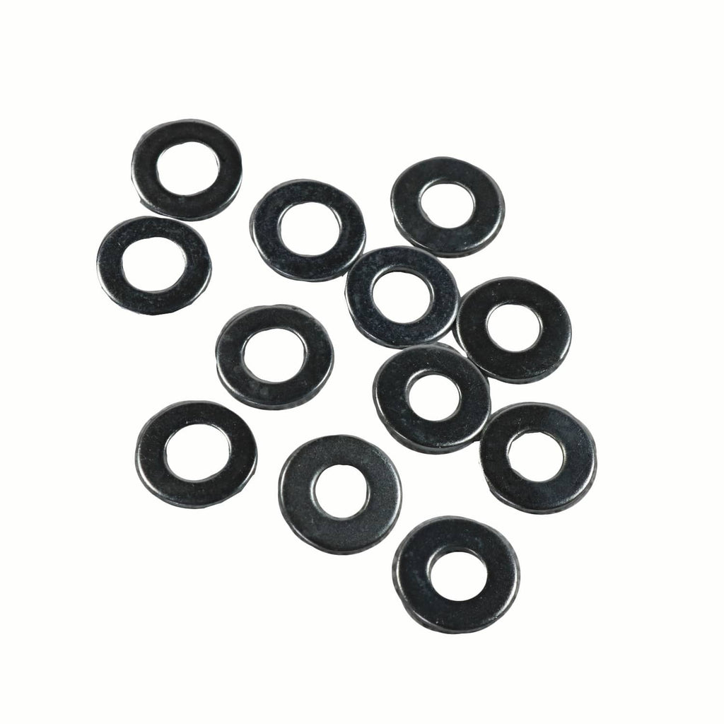 Washer rings for door handle repair kit, black metal with central holes
