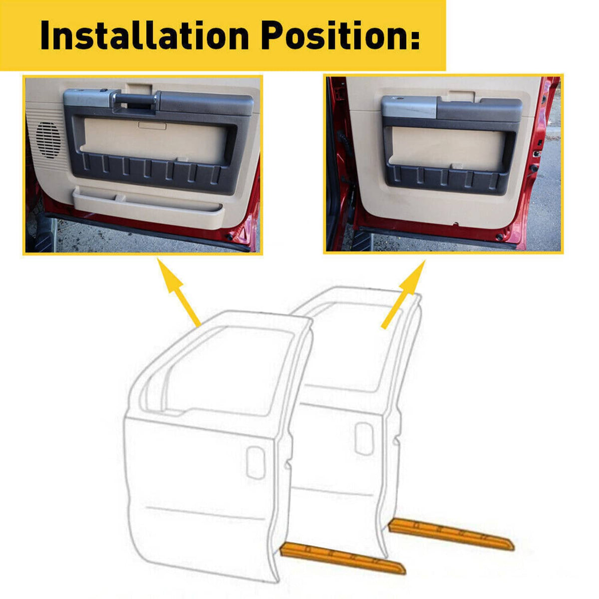 Installation position diagram for truck door lower weatherstrip seal
