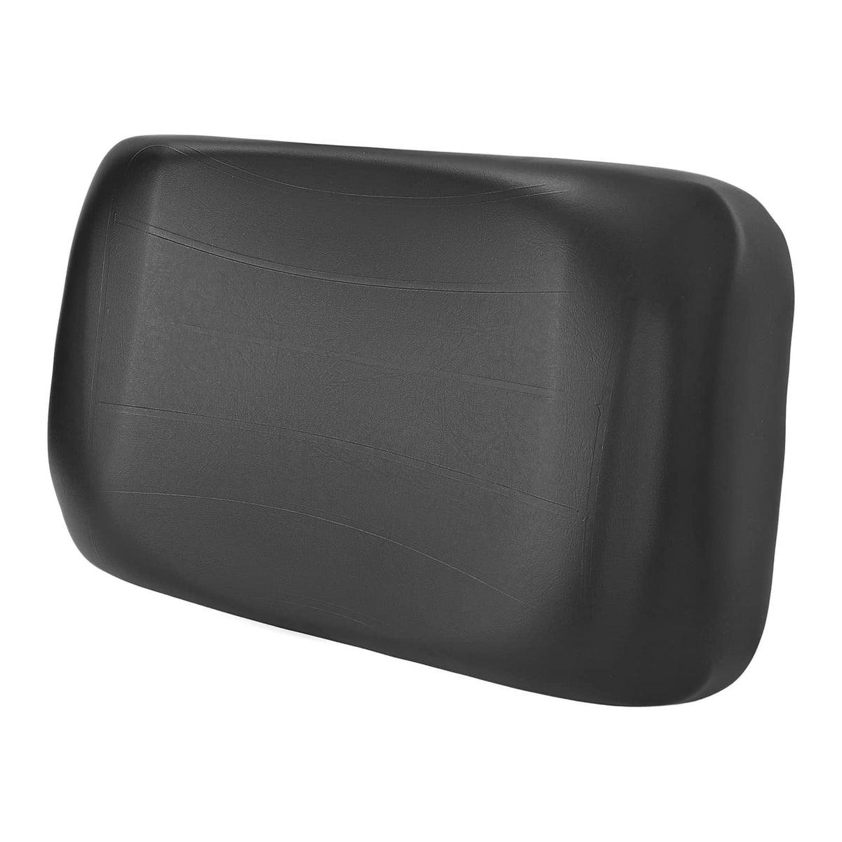 Black golf cart seat back cushion with contoured foam and stitched panel lines