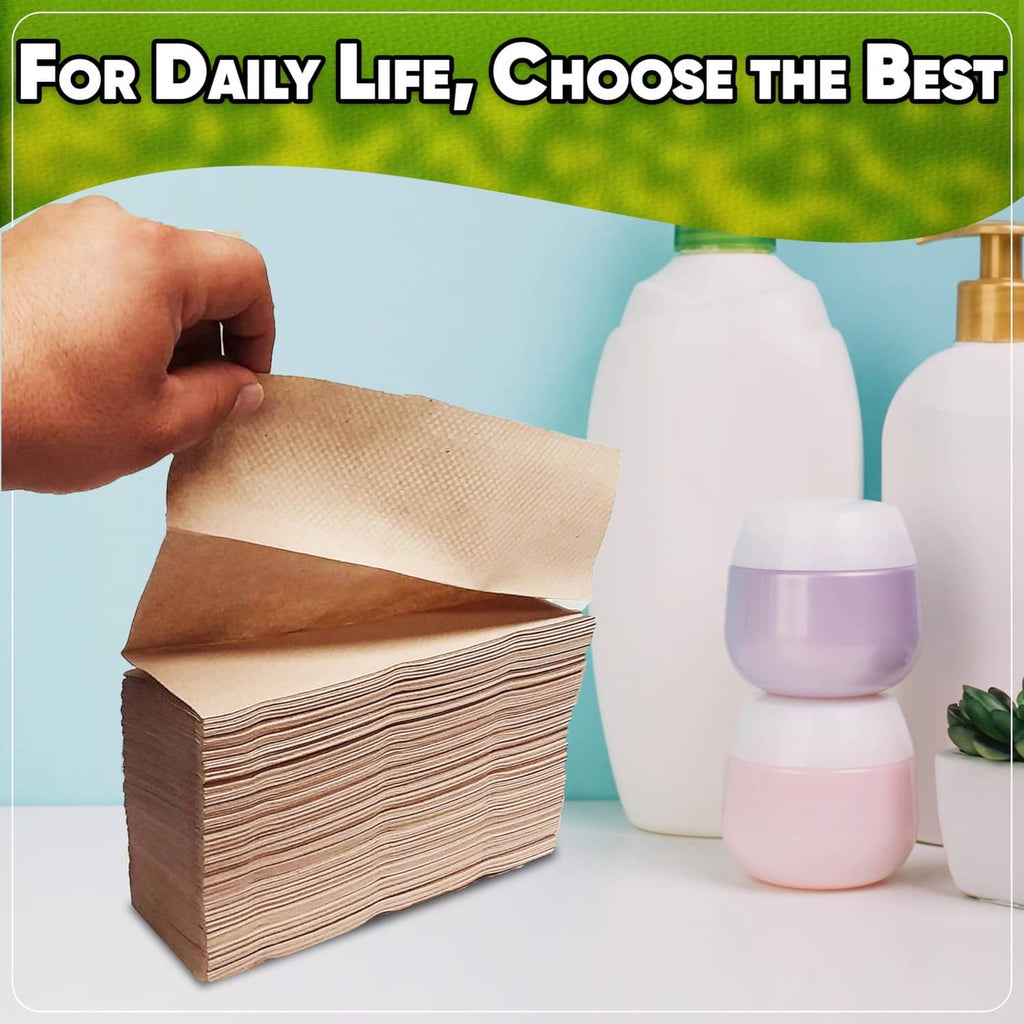 Kraft multi-fold paper towels, square stack of brown paper towels in pack form