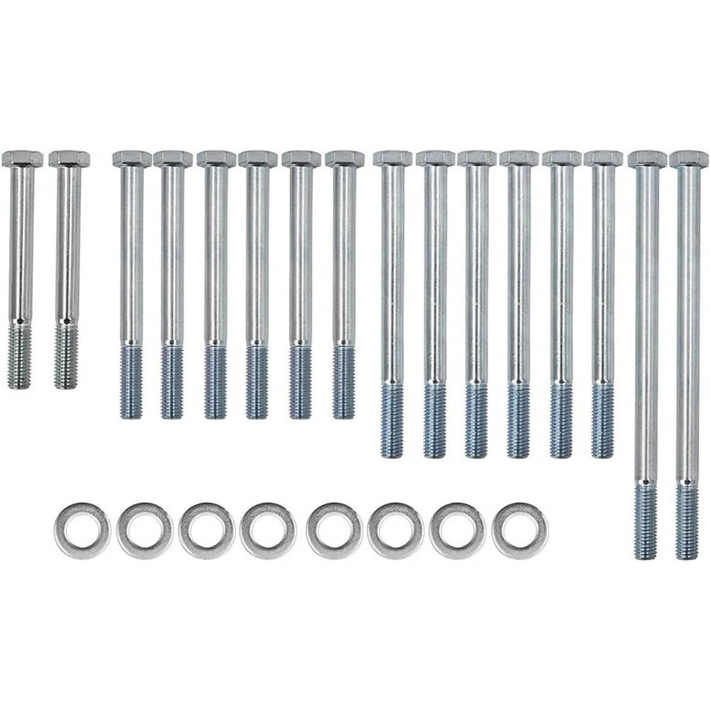 Silver mounting bolts and circular washers hardware set