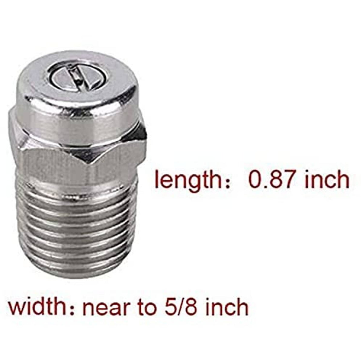 Stainless steel pressure washer nozzle adapter with hex collar and ridged threaded body