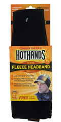 Black fleece heated headband, wide knit ear covering