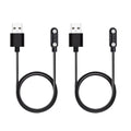 Set of 2 magnetic smartwatch charging cables with USB-A plugs and 4mm 2-pin connectors